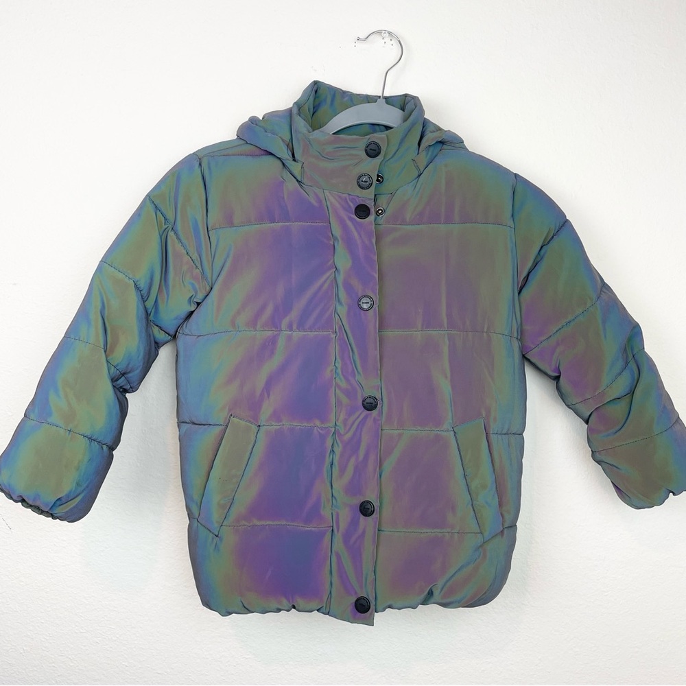 Urban Republic Girls Reflective Winter Puffer Jacket Hoodie Fleece